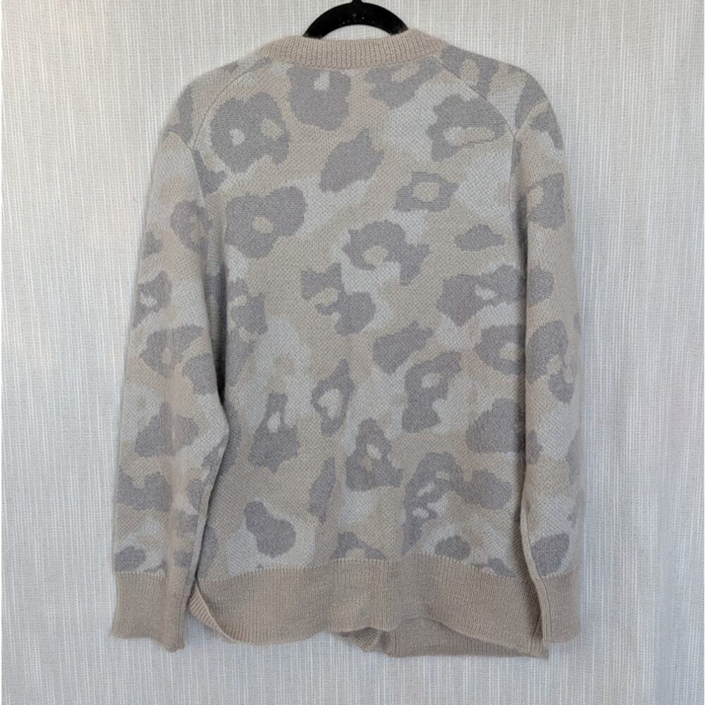 Rag & Bone Mohair Alpaca Animal Print Cardigan Womens M Beige/Gray Long Sleeve - Picture 3 of 8